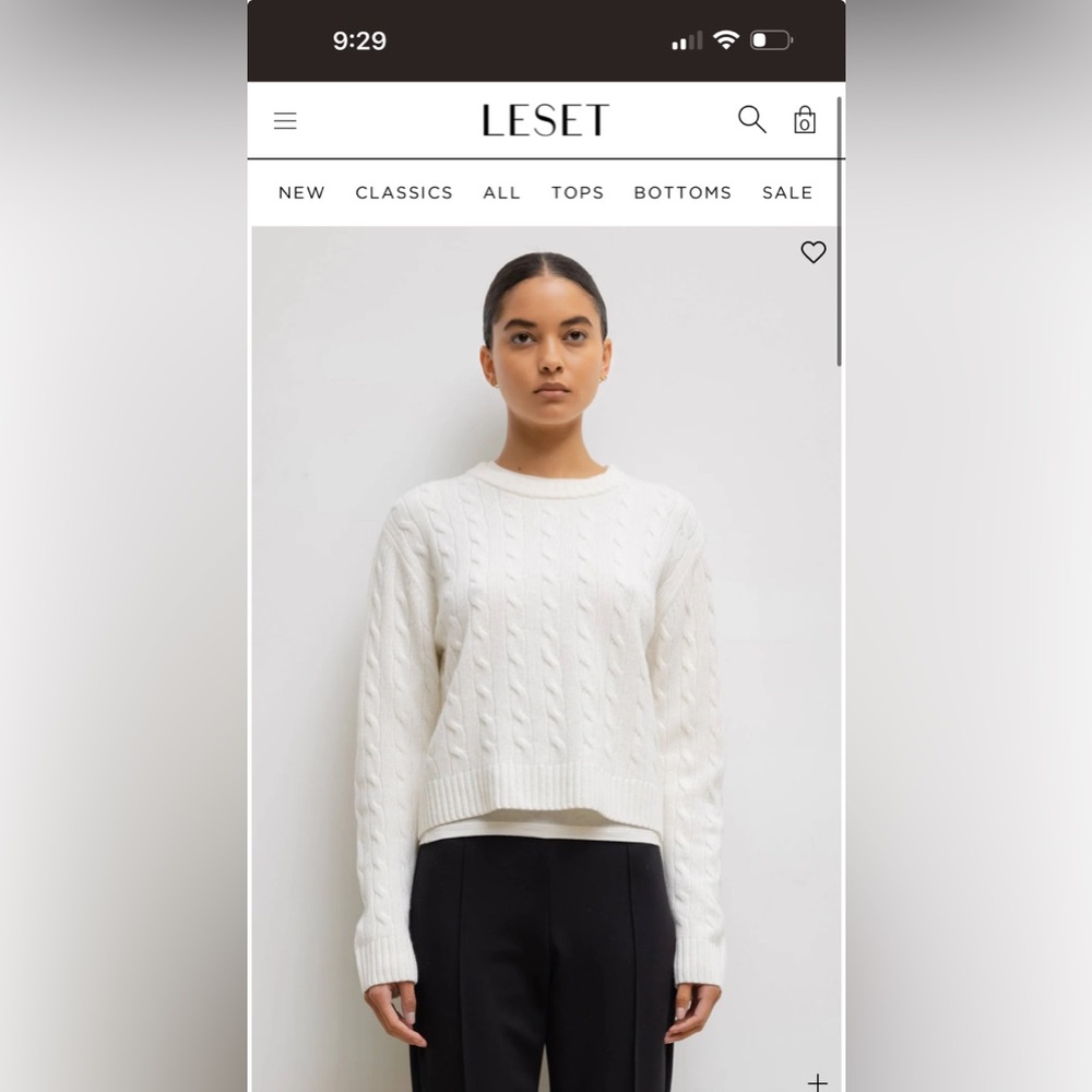 Leset Zoe Cable Cashmere Cable Sweater